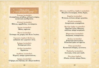 ¶ÔÈ· Â›Ó·È                      ∂‚¤ÓÈÓÔ˜ ÛÙÚﬁ‚ÈÏÔ˜ (ﬁÚıÈÔ ‹ ·Ó¿Ô‰Ô):
        Ù· ·ÚÓËÙÈÎ¿ ¯·ÚÙÈ¿                    ªÂÁ¿ÏË ÛÙÂÓ·¯ÒÚÈ·, Ï‡Ë, ı˘Ìﬁ˜.
        ÕÁÎ˘Ú· (·Ó¿Ô‰·):
∞Ó·ÛÊ¿ÏÂÈ·, ·ÛÙ¿ıÂÈ·, ·ÏÏ·Á‹ ÁÓÒÌË˜,                ∫·Ì‹Ï· (·Ó¿Ô‰·):
      Î·Ù¿ÛÙ·ÛË ·Î˘‚¤ÚÓËÙË.                   ºÙÒ¯ÂÈ·, ·Ó¤¯ÂÈ· ¯¿ÛÈÌÔ ÂÚÁ·Û›·˜.

        ∞ÏÂÔ‡ (·Ó¿Ô‰·):                           ∫ÏÂÈ‰› (·Ó¿Ô‰·):
   ºıﬁÓÔ˜, ·ÌÊÈ‚ÔÏ›Â˜, ÙÂ¯Ó¿ÛÌ·Ù·.                ∞ÔÌﬁÓˆÛË, ·Ó·ÛÊ¿ÏÂÈ·.

           ÕÛÙÚ· (·Ó¿Ô‰·):                      ªÂÙ˙¿Ú (ﬁÚıÈÔ ‹ ·Ó¿Ô‰·):
            ª›ÛÔ˜, ·Ê¿ÓÂÈ·.                       √ÚÈÛÙÈÎﬁ Ù¤ÏÔ˜. £¿Ó·ÙÔ˜,
                                                 ·ÒÏÂÈ·, ¯¿ÛÈÌÔ ÎÔ˘Ú¿ÁÈÔ˘.
         µÔ˘Óﬁ (·Ó¿Ô‰·):
ÃÙ‡ËÌ· ÙË˜ ÌÔ›Ú·˜ Ô˘ ı· ÛÂ Ï˘Á›ÛÂÈ.              ªÚ·ÙÛ¤Ú· (·Ó¿Ô‰·):
                                                   ∞Î‡ÚˆÛË, ÛÙ·ÛÈÌﬁÙËÙ·.
     °È·Ù·Á¿ÓÈ (ﬁÚıÈÔ): ∫›Ó‰˘ÓÔ˜,
     ÂÎ‰›ÎËÛË Ô˘ Á˘ÚÂ‡Ô˘Ó Û¤Ó·.                     ¡Â›ÏÔ˜ (·Ó¿Ô‰·):
                                                   ∏ ‰Ô˘ÏÂÈ¿ ·ÔÙ˘Á¯¿ÓÂÈ.
           °Ú¿ÌÌ· (·Ó¿Ô‰·):                     ∏ ‰Ô˘ÏÂÈ¿ ÙÚÒÂÈ ÙÔÓ ·Ê¤ÓÙË.
            ÕÛ¯ËÌ· Ì·ÓÙ¿Ù·.
                                                     ŸÈÔ (·Ó¿Ô‰·):
           ¢¤Ó‰ÚÔ (·Ó¿Ô‰·):                    ∫·Ù¿ÛÙ·ÛË ıÏ›„Ë˜, ÎÂÓﬁÙËÙ·.
              ∞ÚÚÒÛÙÈ·.
                                                    ¶·È‰Ô‡Ï· (·Ó¿Ô‰·):
         ¢ÂÚ‚›ÛË˜ (·Ó¿Ô‰·):                      ‰˘ÛÙÔÎ›·, Ï‡Ë ·ﬁ ·È‰›.
     æ¤Ì·Ù·, ¯¿ÛÈÌÔ ÂÌÈÛÙÔÛ‡ÓË˜.
                                                     ¶ÔÓÙ›ÎÈ· (ﬁÚıÈÔ):
          ¢ÚﬁÌÔ˜ (·Ó¿Ô‰·):                     ∞‰ÈÎ›·, ÎÏÔ‹, ¯¿ÛÈÌÔ ‰›ÎË˜.
√ ‰ÚﬁÌÔ˜ Ô˘ ‰È¿ÏÂÍÂ˜ ‰ÂÓ Ô‰ËÁÂ› Ô˘ıÂÓ¿.

                   64                                        65
 