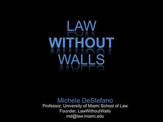 The Future Legal Marketplace:  Innovation, Extrapreneurship, and a Law Without Walls