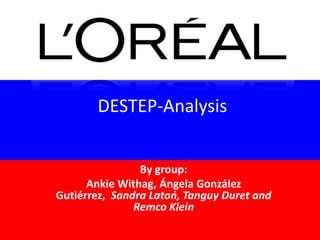 DESTEP-Analysis Bygroup: Ankie Withag, Ángela González Gutiérrez, Sandra Latoń, Tanguy Duret and Remco Klein 