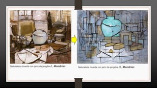 Naturaleza muerta con jarro de jengibre I, Mondrian Naturaleza muerta con jarro de jengibre II, Mondrian
 
