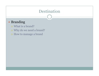 Destination Management Course