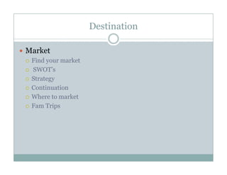 Destination Management Course