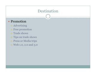 Destination Management Course