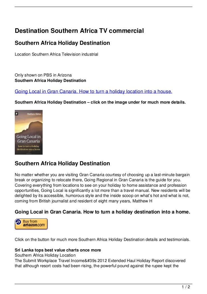 Destination Southern Africa Tv Commercial - 