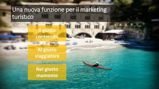 Una nuova funzione per il marketing
turistico
Il giusto
contenuto
Al giusto
viaggiatore
Nel giusto
momento
 