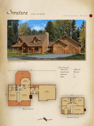 D e s t i n a t i o n s D e s i g n s
Plan Features:
Main Level:	 1,268 sq. ft.
Second Level:	 659 sq. ft.
Bedrooms:	 3
Baths:	 2.5
Second Level
1,927 total sq. ft./179 total sq. m.
Main Leve l
Swatara Variation: FP1 R3 RR3
 