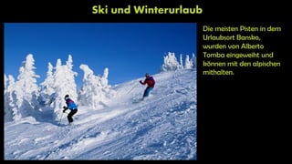 Ski und Winterurlaub
Die meisten Pisten in dem
Urlaubsort Bansko,
wurden von Alberto
Tomba eingeweiht und
können mit den alpischen
mithalten..
 