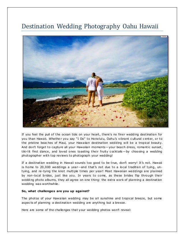 Destination Wedding Photography Oahu Hawaii