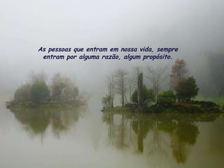 As pessoas que entram em nossa vida, sempre entram por alguma razão, algum propósito. 