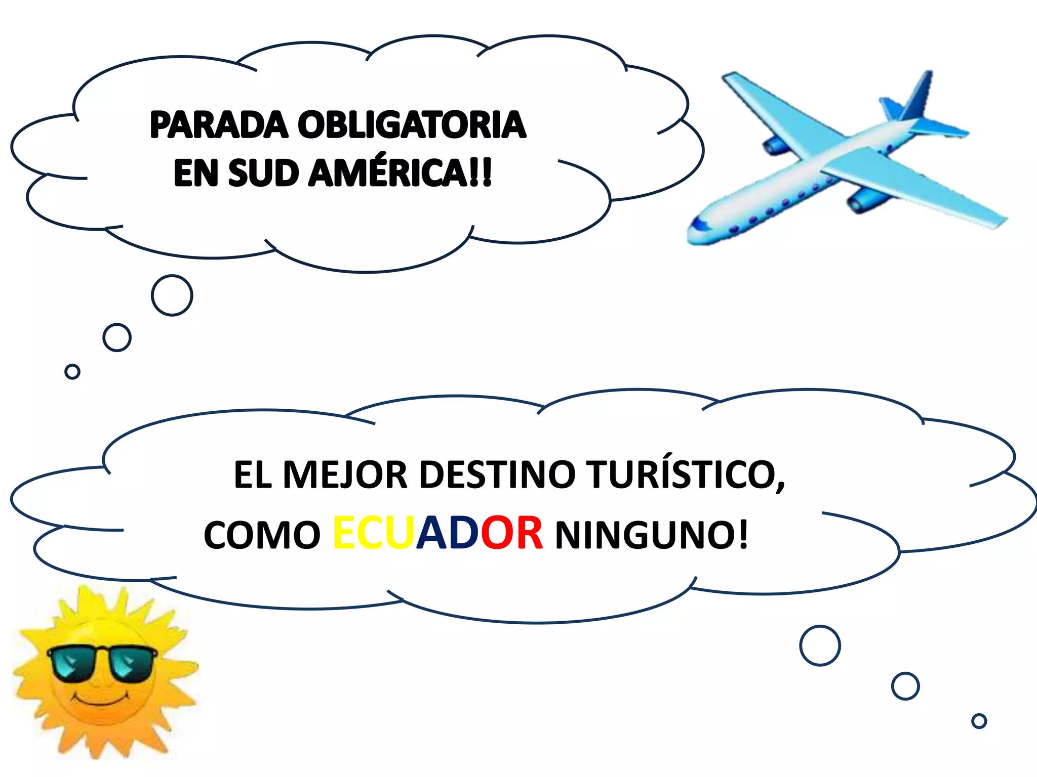 EL MEJOR DESTINO TURÍSTICO,
COMO ECUADOR NINGUNO!