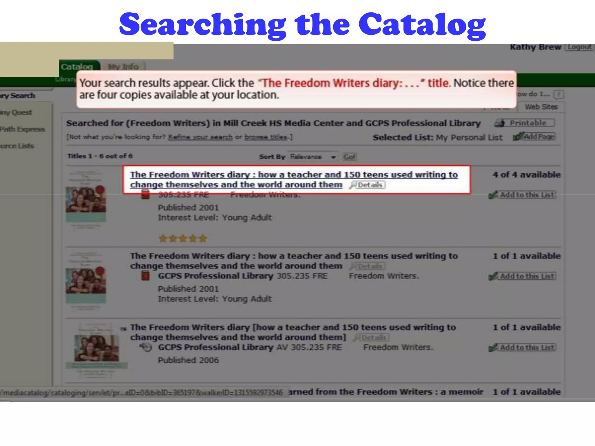 Searching the Catalog
 