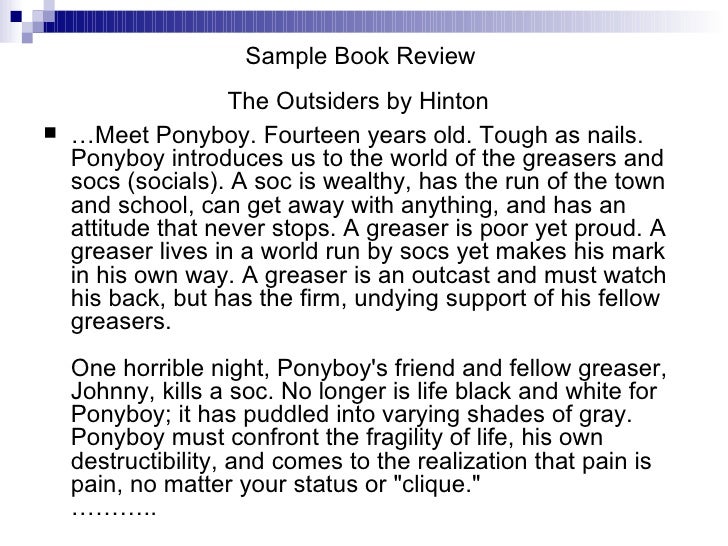 the outsiders book report essay