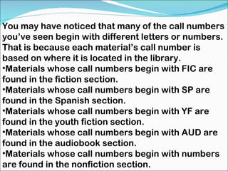 Fic Call Numbers Destiny tutorial | PPT