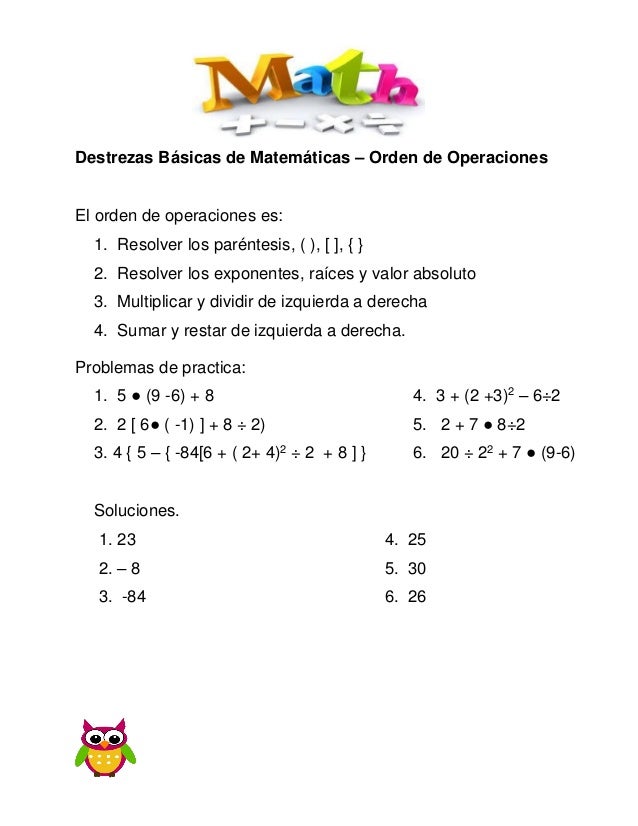 Orden de operaciones matematicas pdf file
