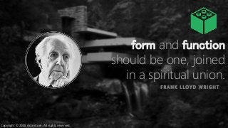 form and function
should be one, joined
in a spiritual union.
F R A N K L L O Y D W R I G H T
Copyright © 2015 Accenture. All rights reserved.
 