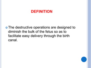 Dustructive Operations Destructive operation | PPTX