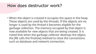 DESTRUCTORS in Java for a lecture to understand | PPTX