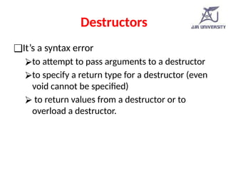 Understanding Destructors and Object Management in C++ Programming | PPTX