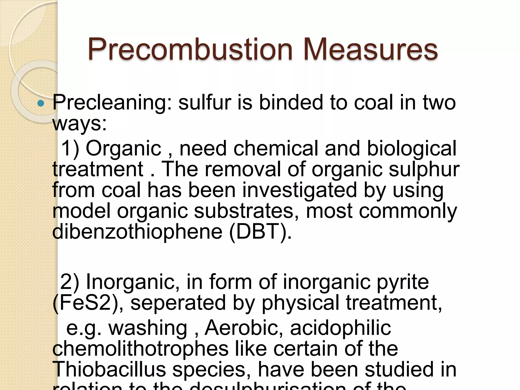 Desulfurisation of coal and oil | PPTX