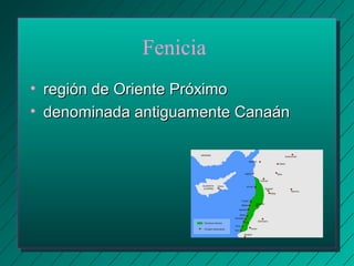 Fenicia 
• rreeggiióónn ddee OOrriieennttee PPrróóxxiimmoo 
• ddeennoommiinnaaddaa aannttiigguuaammeennttee CCaannaaáánn 
 