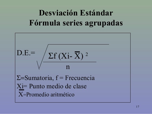 Desviación estandar series simples