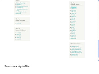 Postcode analysis/filter
 