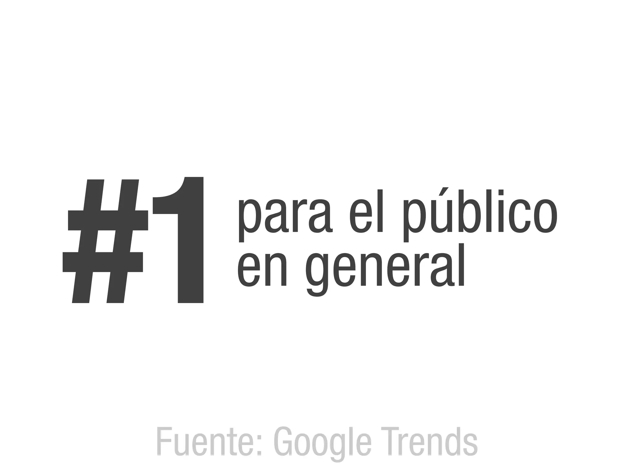 #1    para el público
      en general

 Fuente: Google Trends
 