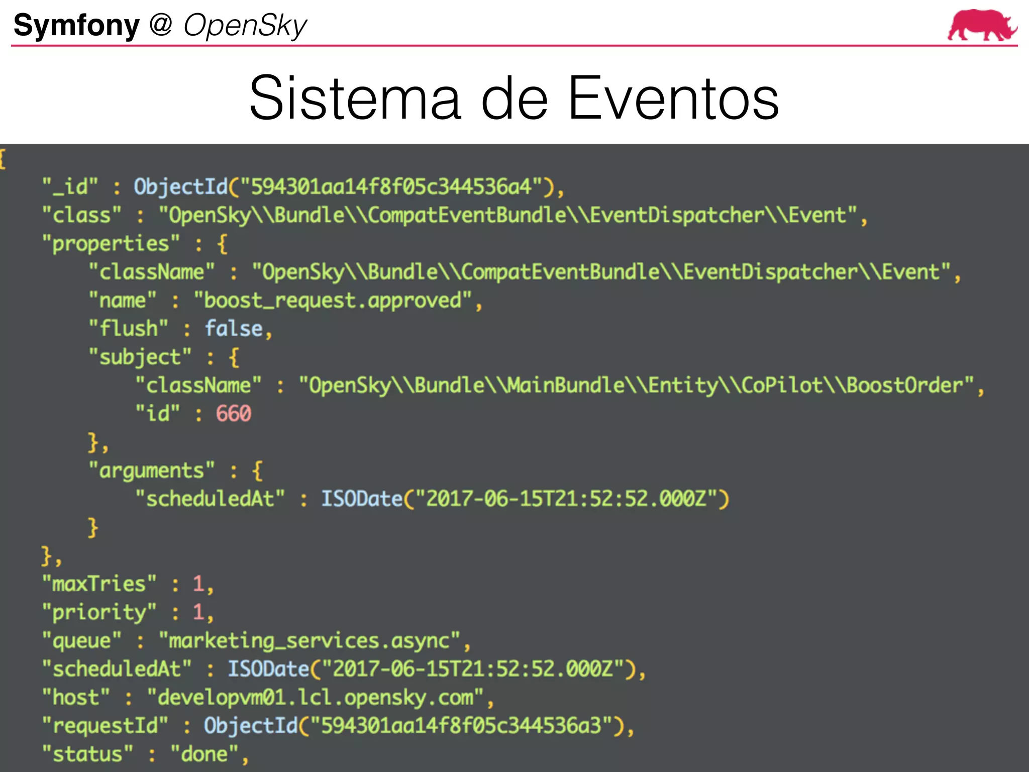 Symfony @ OpenSky
Sistema de Eventos