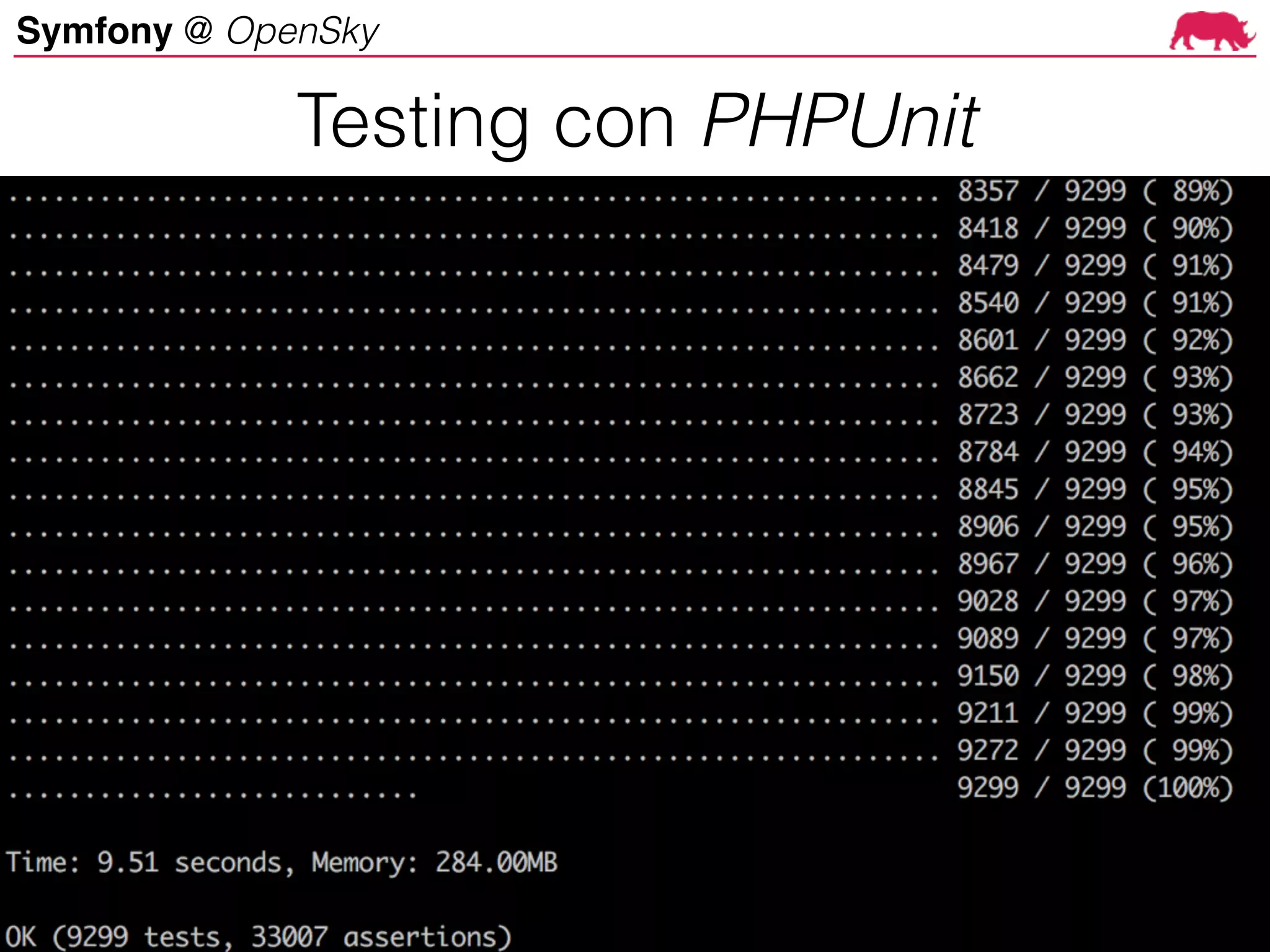 Symfony @ OpenSky
Testing con PHPUnit