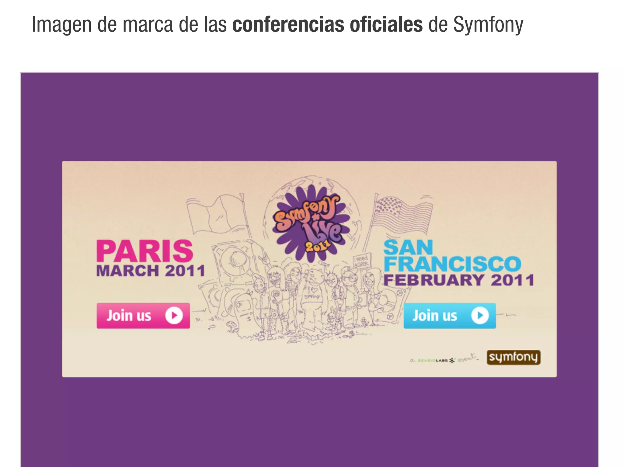 Imagen de marca de las conferencias oficiales de Symfony
 