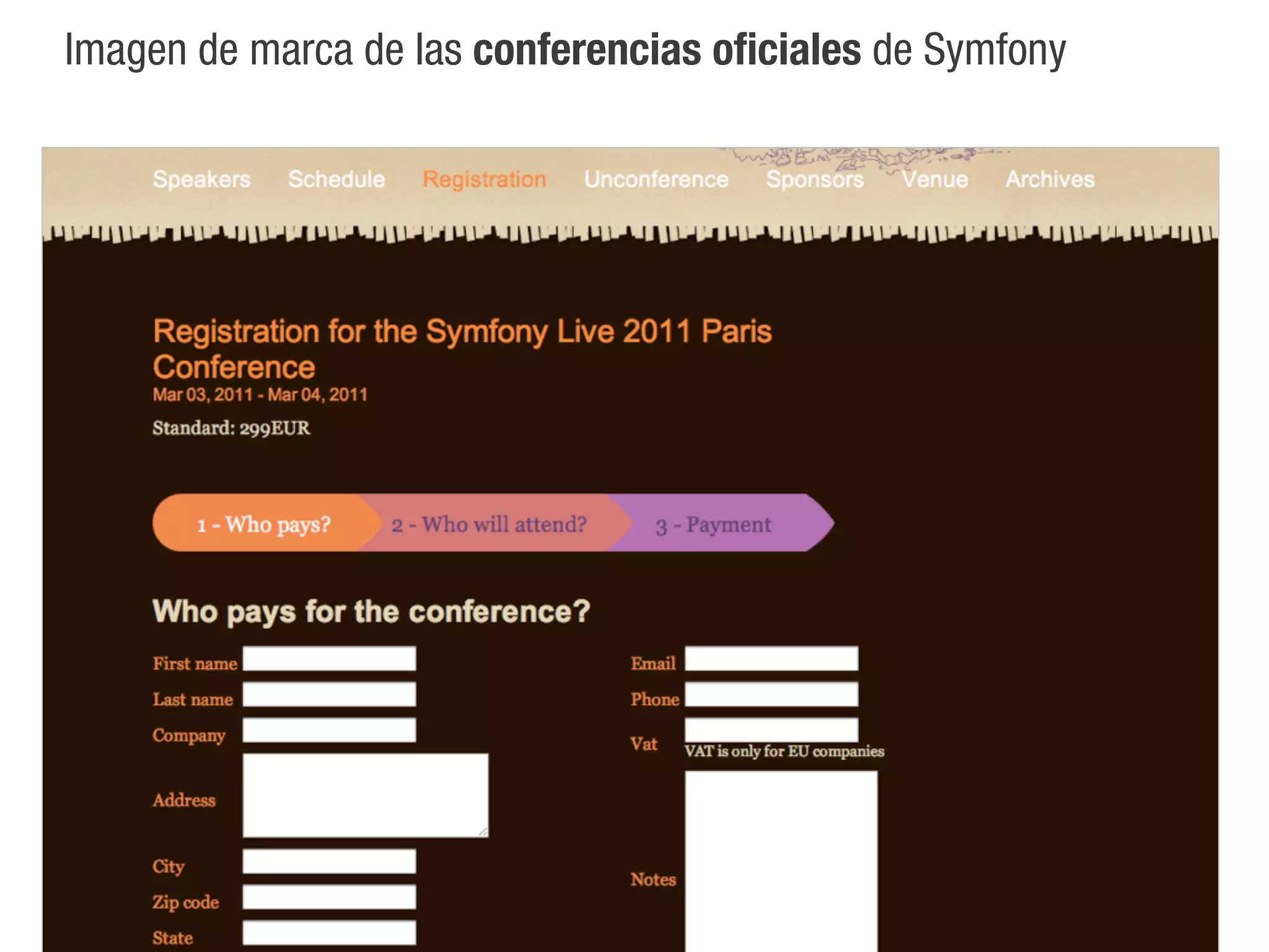 Imagen de marca de las conferencias oficiales de Symfony
 