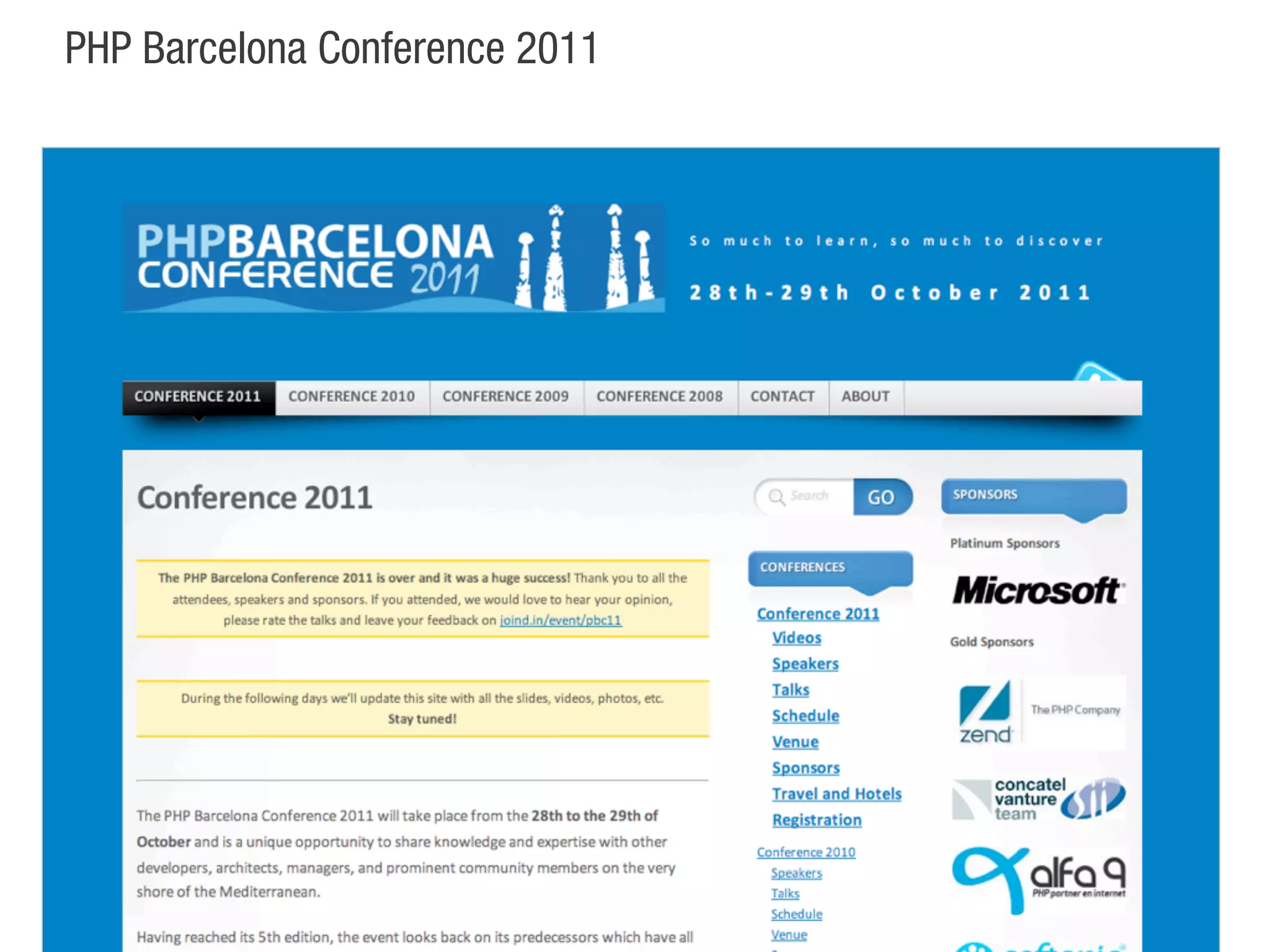 PHP Barcelona Conference 2011
 