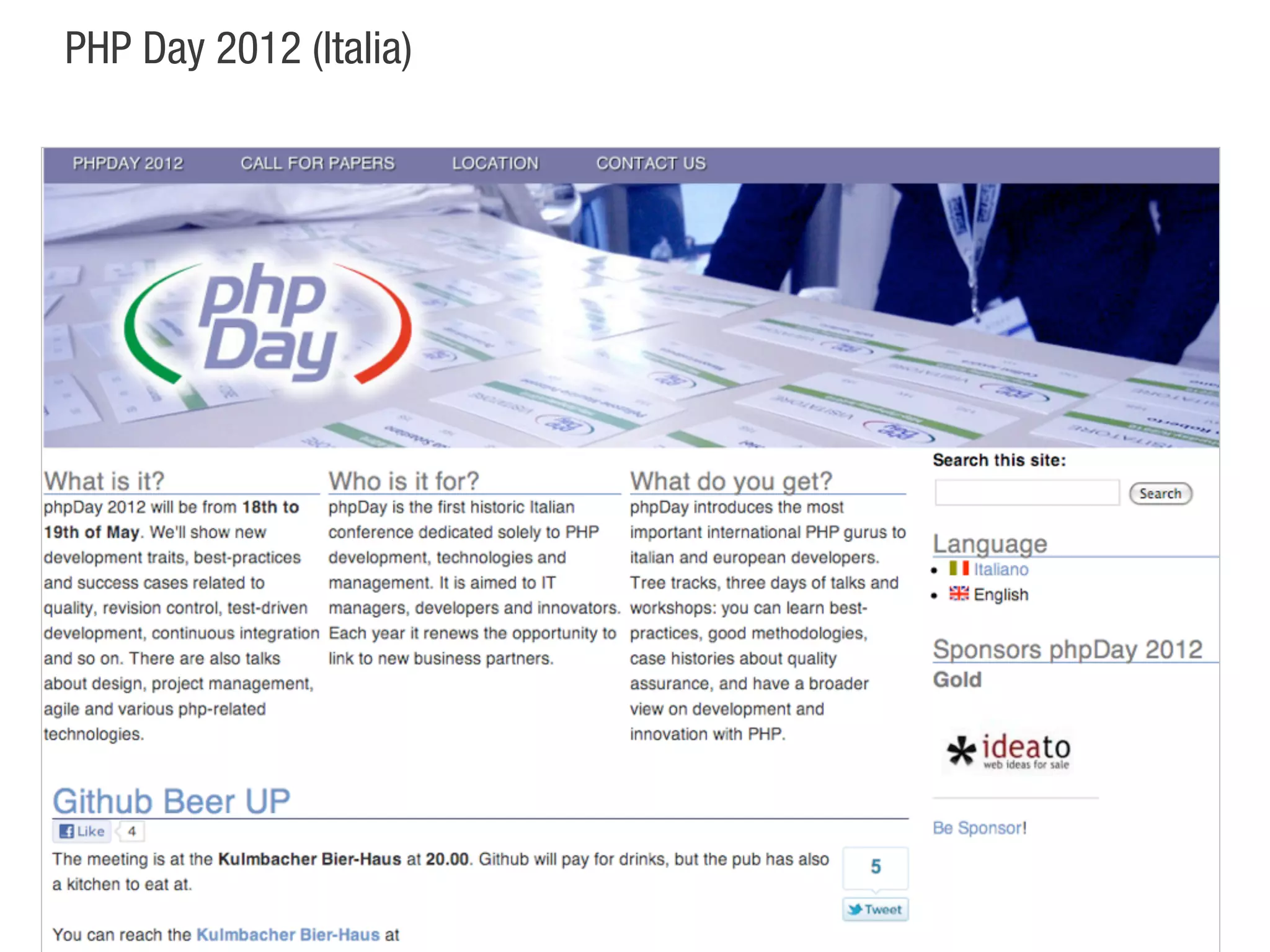 PHP Day 2012 (Italia)
 