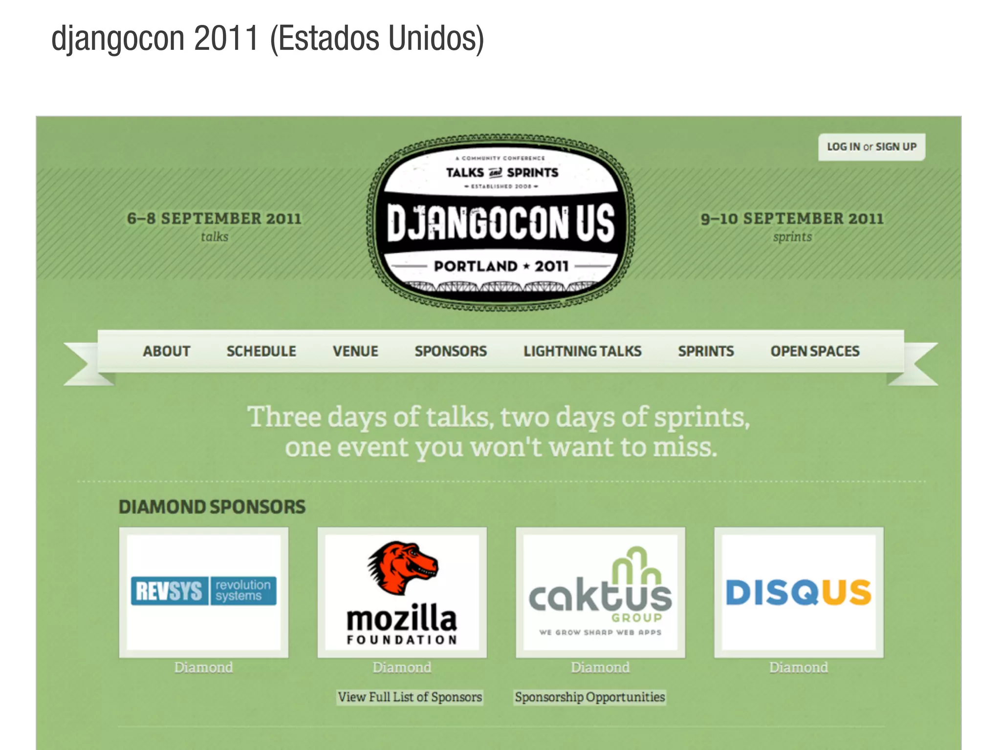 djangocon 2011 (Estados Unidos)
 
