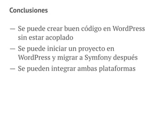 Desarrollo código mantenible en WordPress utilizando Symfony