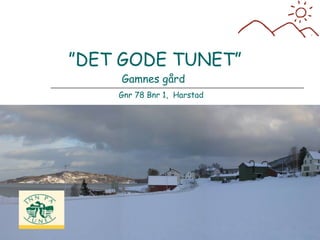 ” DET GODE TUNET” Gamnes gård  Gnr 78 Bnr 1,  Harstad 