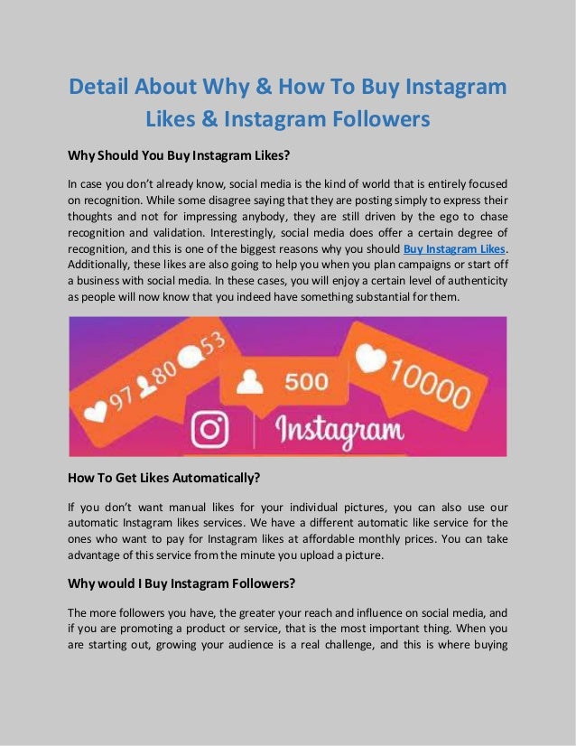 Detail About Why How To Buy Instagram Likes Instagram