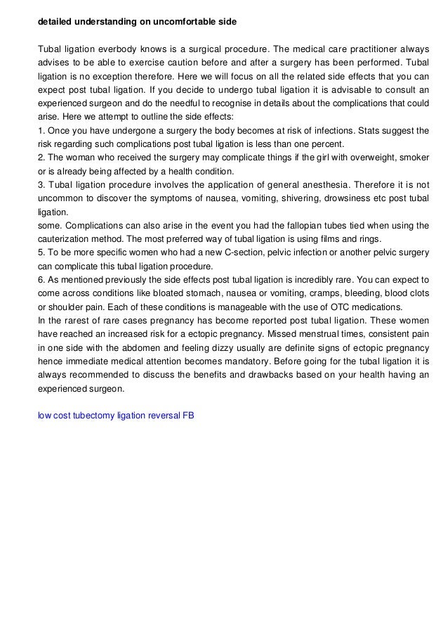Detailed Understanding On Negative Effects Of Tubal Ligation