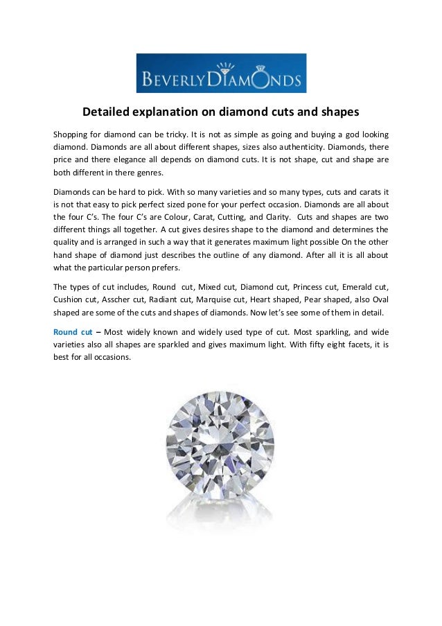 Beverly Diamonds Reviews Detailed Explanation On Diamond Cuts and Shapes