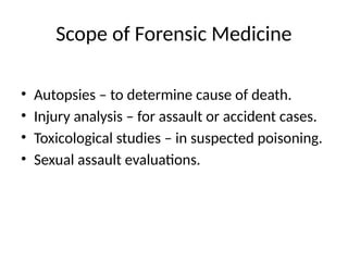 Introduction to Forensic Medicine and toxicology | PPTX