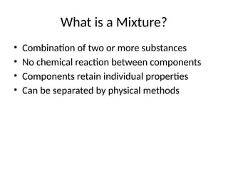 Comprehensive Grade 9 Chemistry: Exploring Mixtures and Their ...