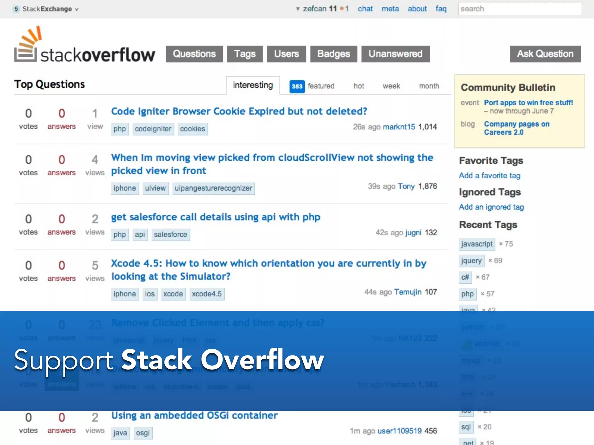 Support Stack Overﬂow
 