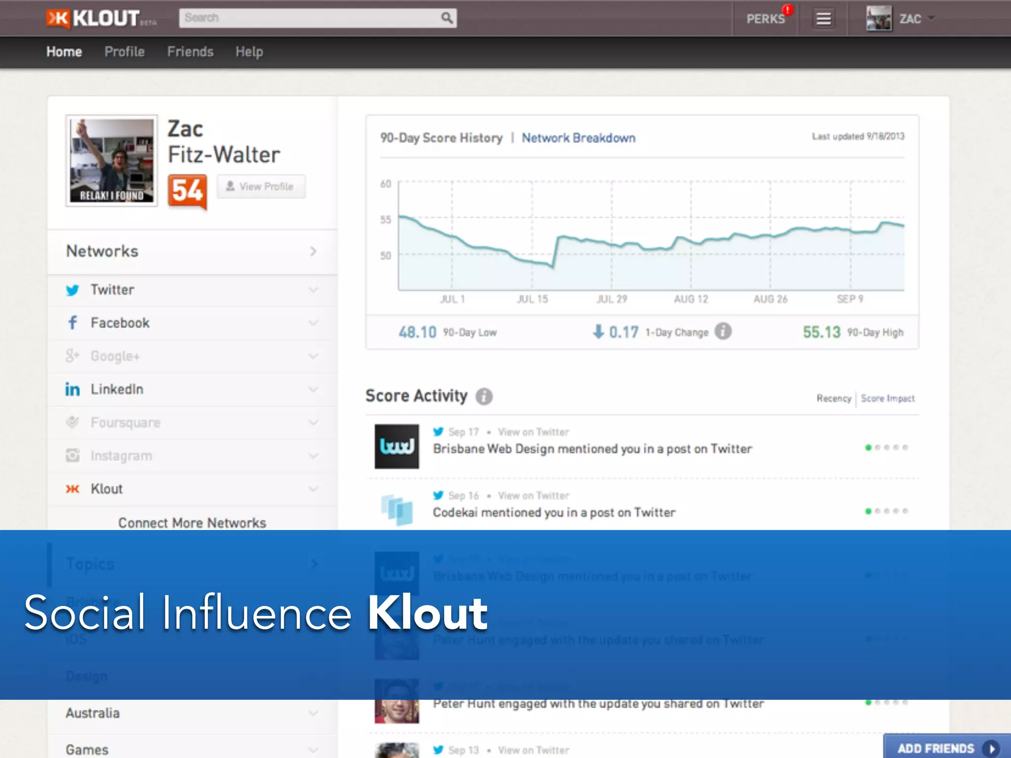 Social Influence Klout
 