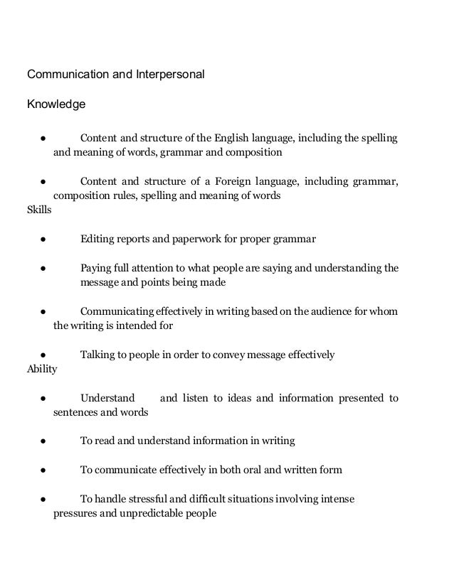 knowledge skills and abilities resumes