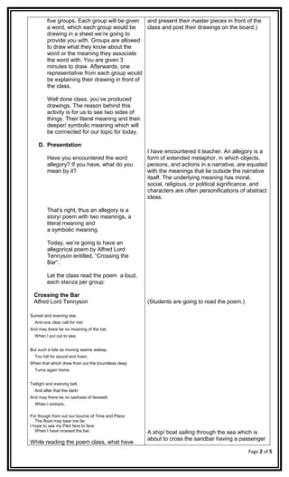 crossing the bar meaning per stanza