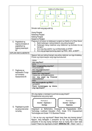 Detailed Lesson Plan - DLP - Araling Panlipunan 9 - Pag-iimpok at Pamumuhunan.docx