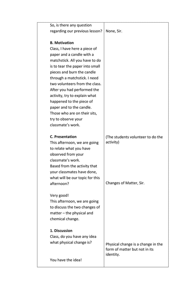 Detailed Lesson Plan In Chemistry Detailed Lesson Plan In Chemistry