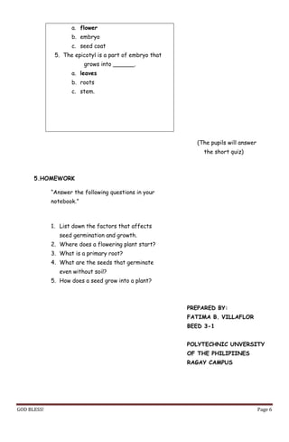 Detailed lesson plan in science 4