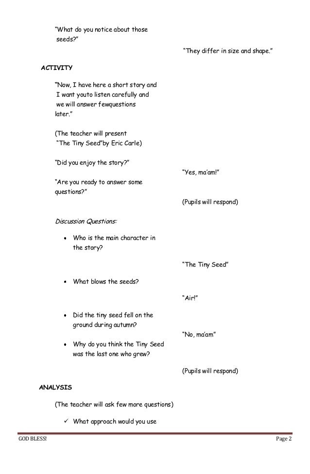 Detailed lesson plan in science 4