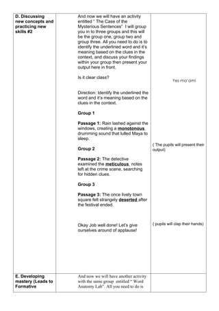 DETAILED LESSON PLAN IN ENGLISH 4 QUARTER WEEK 2H | DOCX